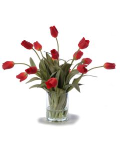 Waterlook® Red Tulips in Glass Cylinder