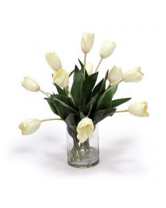 Cream White Tulips in Vase