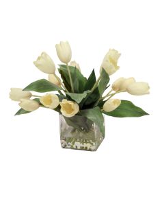 Elegant Cream White Tulip Floral in Vase