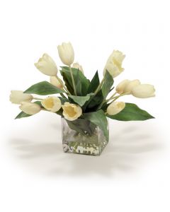 Elegant Cream White Tulip Floral in Vase