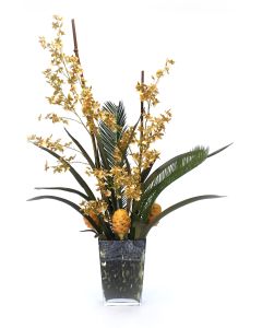 Oncidium Orchids with Palm and Honey Comb Proteas
