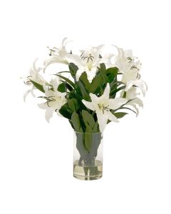 Waterlook® White Casablanca Lilies in Glass Cylinder