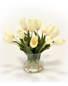 Waterlook® White Tulips in Glass Vase
