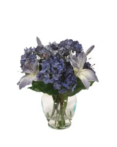 Hydrangea and Lilies in Ginger Jar