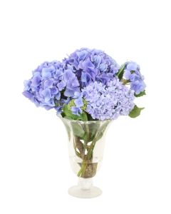 Blue Hydrangea's in Flared Vase