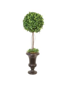 Round Topiary in Brown Urn