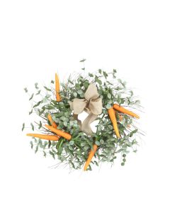 26" Eva Eucalyptus Twig Wreath with Carrot