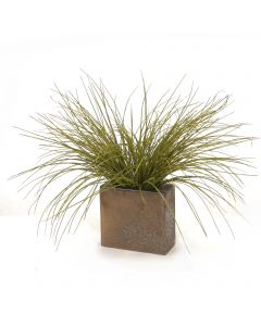 Olive Grass in Bronze Pillow Vase