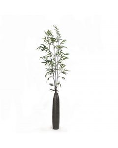 Black Bamboo in Pewter Vase