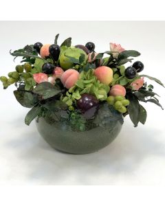 Large Mixed Fruit in Green Stoneware