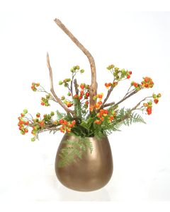 Bittersweet and Fern in Bronze Spousa Vase