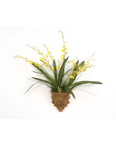 Yellow Gold Oncidium Orchids in Summerdale Acanthus Scone