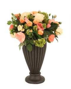 Mixed Garden Floral in Ribbed Urn