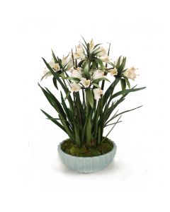 Crown Imperial in Pale Blue Fluted Bowl