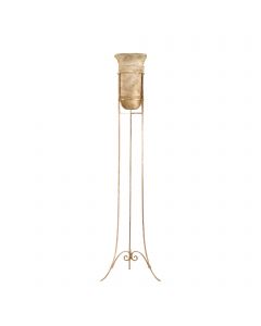 Beige Plant Stand with Vase