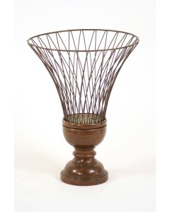 Wire Urn with Wood Basebeidermeier Finish (Sold in Multiples of 2)