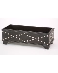 Leather Box with Silver Rivet Black Apache Leather