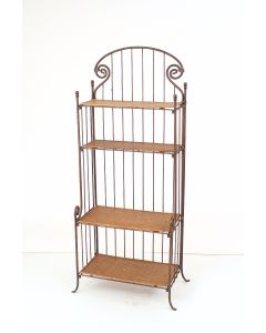Pewter Corinthian Kd Bakers Rack with Bamboo Shelves