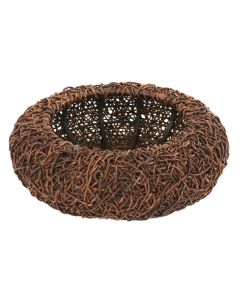 Round Crazy Abaca Basket in Dark Brown