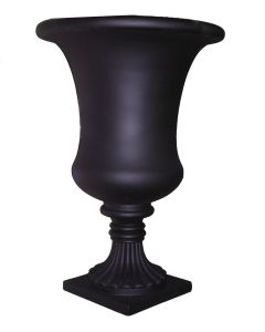 Tall Simple Classic Fiberglass Urn in Black