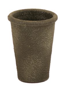 6" Tapered Pot in Old Crunchy Lead Finish with Rounded Lip