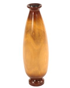 23" Wood Vase in Medium Brown with Ebony Trim