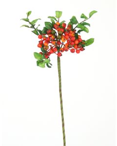 14" Wild Berry Ball Spray in Orange Red (Sold in Multiples of 24)