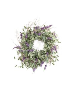 26" Eva Eucalyptus Twig Wreath with Lilac