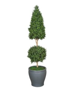 7"  Boxwood Cone and Ball Tree Topiary