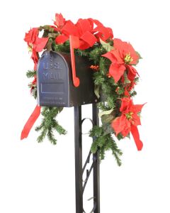 Red Poinsettia Mailbox Swag