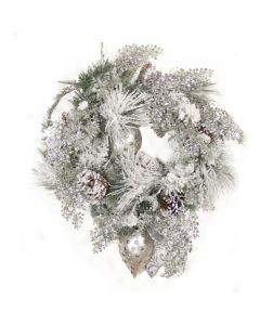 Snow Pine Wreath with Silver Accents
