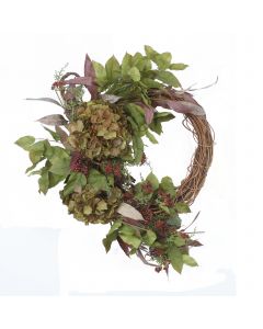 Fall Wreath with Hydrangeas and Mixed Berries