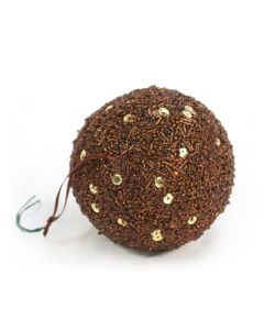 Designer Ornament Group featuring 100mm Sequined Bronze Ornaments