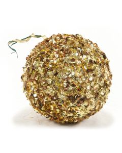 Designer Ornament Group Featuring 150mm Sequined Gold Ornaments