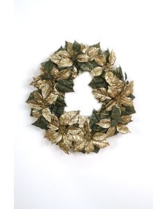 Gold Poinsettia Glitter Wreath